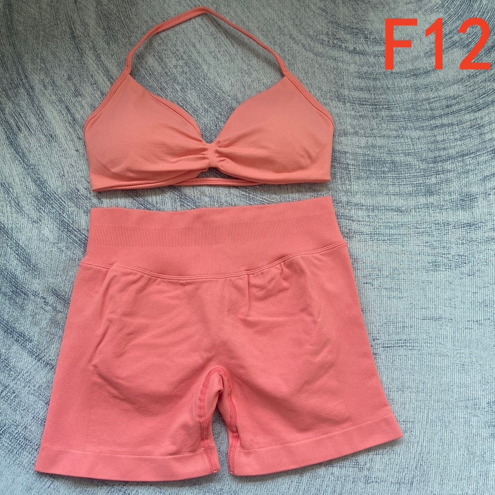 Impact Strappy Bra & Shorts 2 Pieces Set