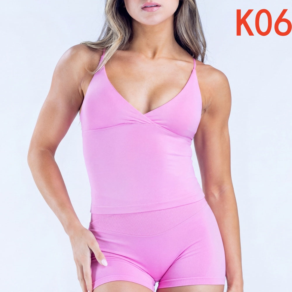 Vision Twist Front Longline Top & Shorts 2 Pieces Set