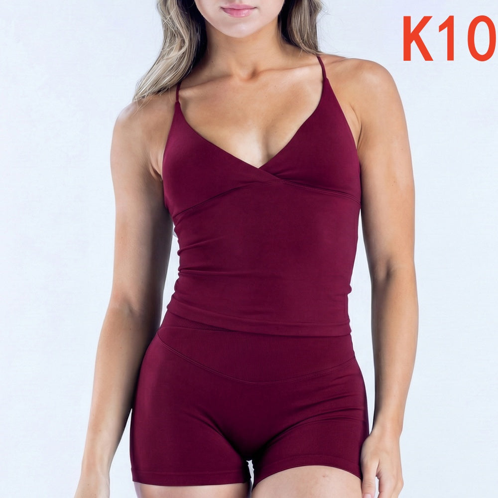Vision Twist Front Longline Top & Shorts 2 Pieces Set