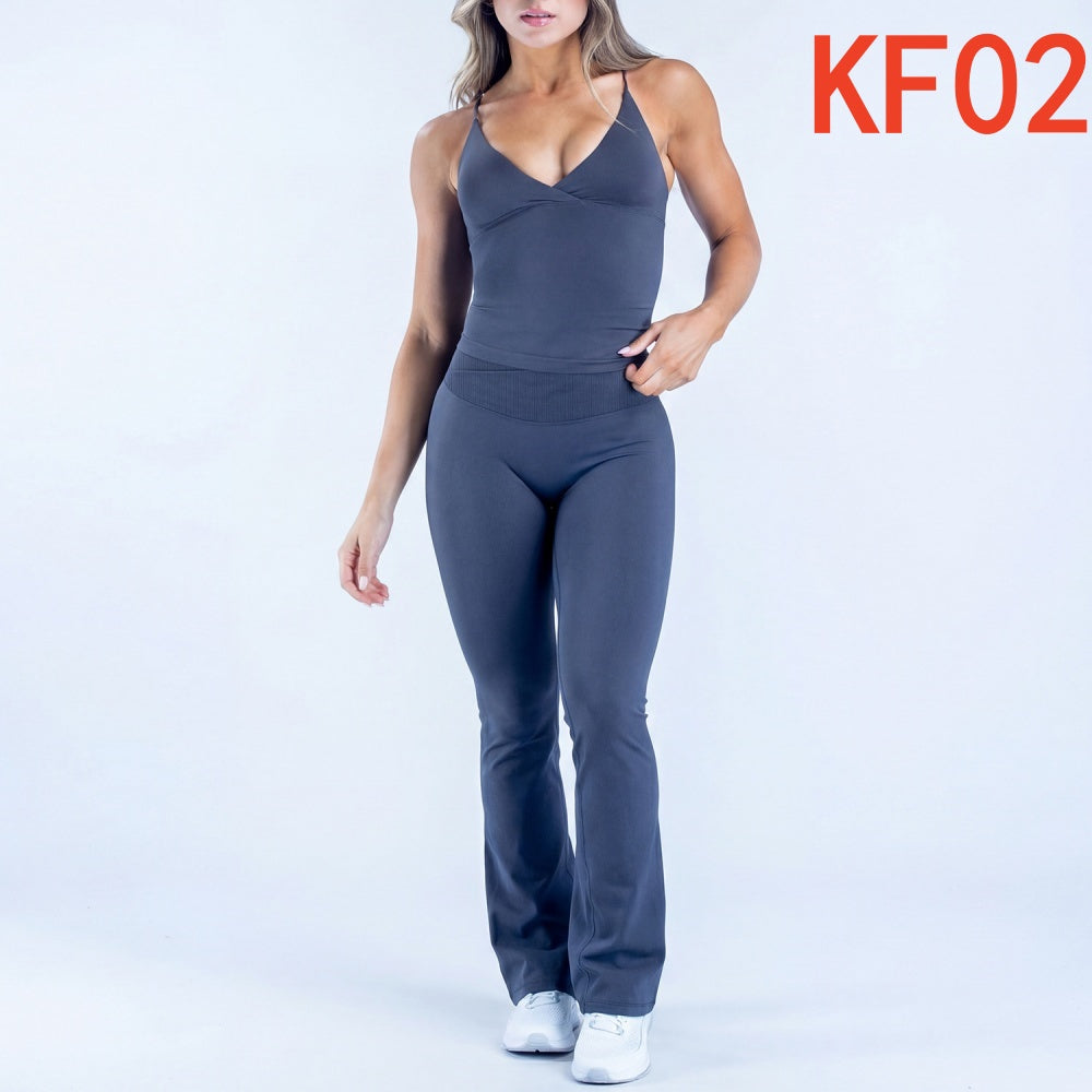 Vision Twist Front Longline Top & Flares 2 Pieces Set