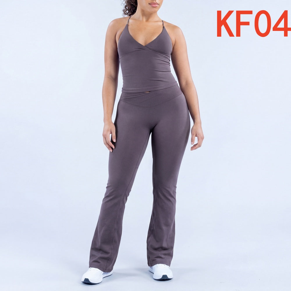 Vision Twist Front Longline Top & Flares 2 Pieces Set