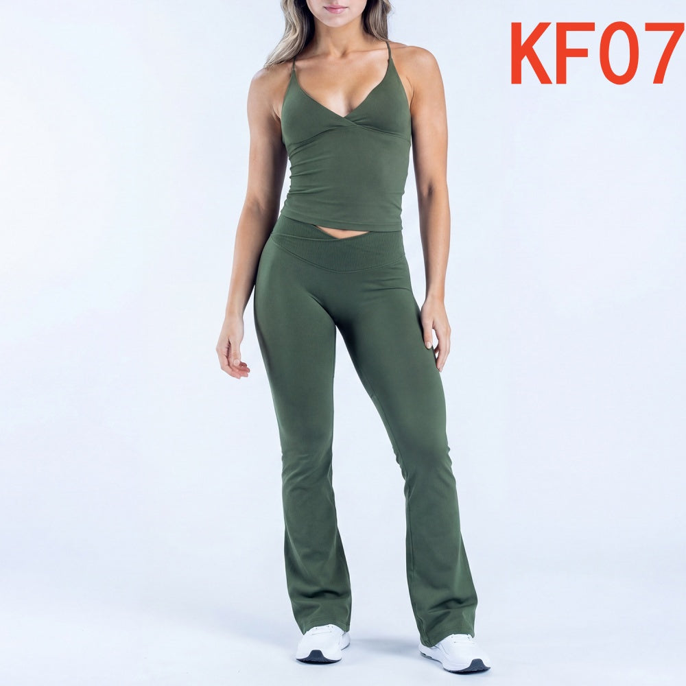 Vision Twist Front Longline Top & Flares 2 Pieces Set