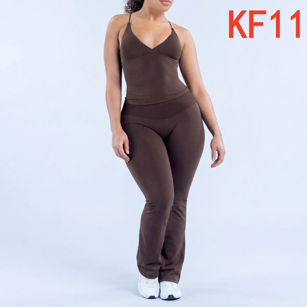 Vision Twist Front Longline Top & Flares 2 Pieces Set