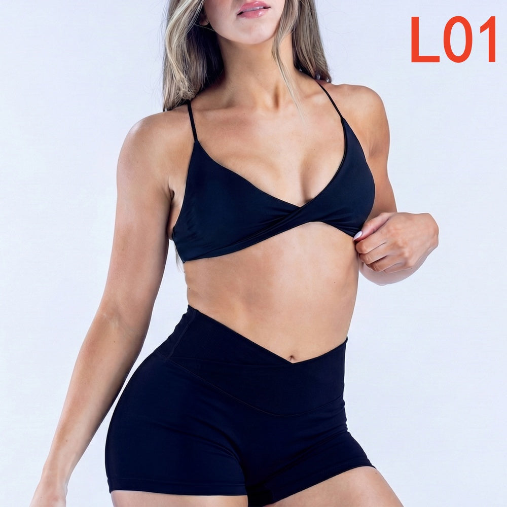 Vision Twist Front Sports Bra & Shorts 2 Pieces Set