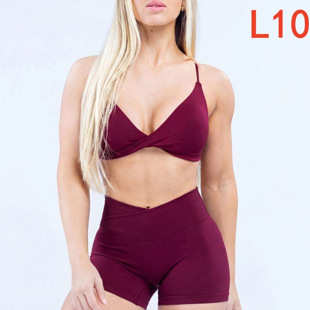 Vision Twist Front Sports Bra & Shorts 2 Pieces Set