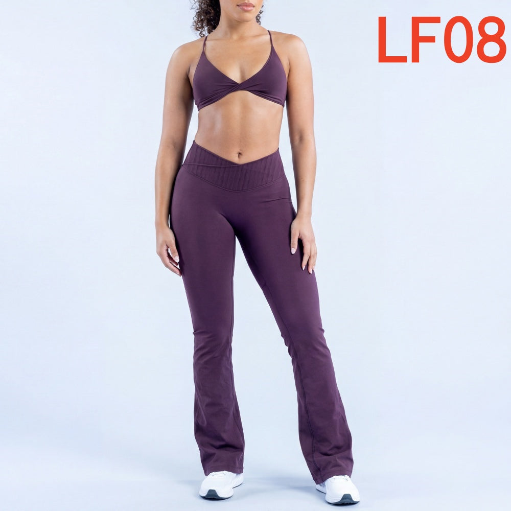 Vision Twist Front Sports Bra & Flares 2 Pieces Set