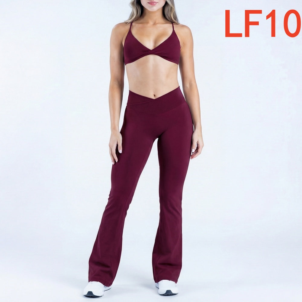Vision Twist Front Sports Bra & Flares 2 Pieces Set